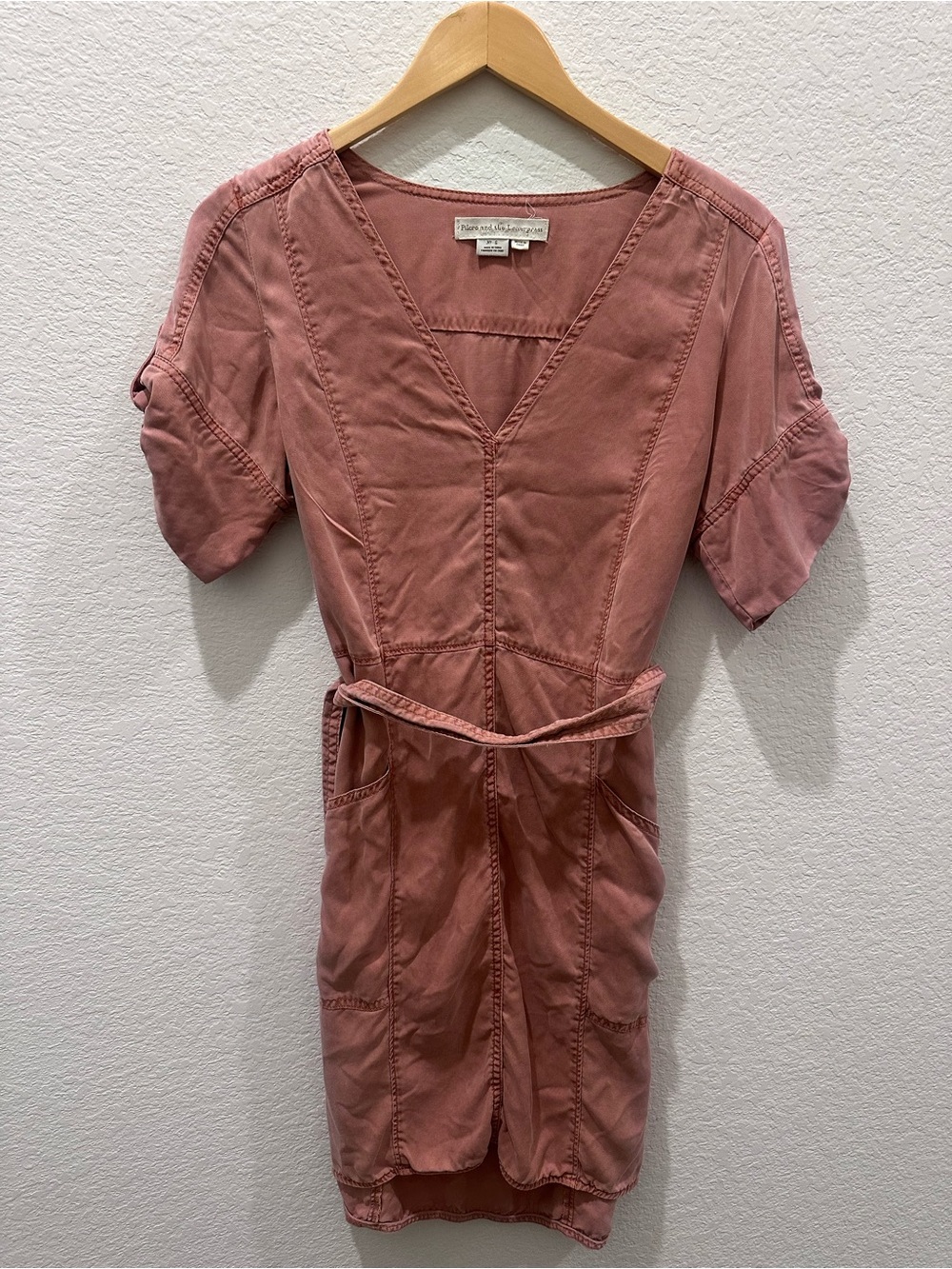 Pilcro And Letterpress Anthropologie Dusty‎ Rose Utility Dress Size S